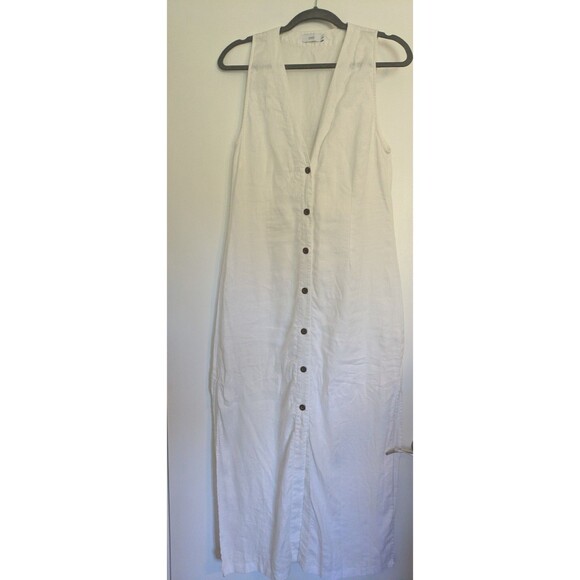 ONIA Linen Air Linen Button Down Maxi DressMaxi White Size Medium - Picture 6 of 11